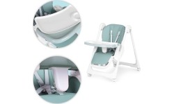 Krzesełko fotelik do karmienia regulacja wysokości ekoskóra pasy podwójna tacka