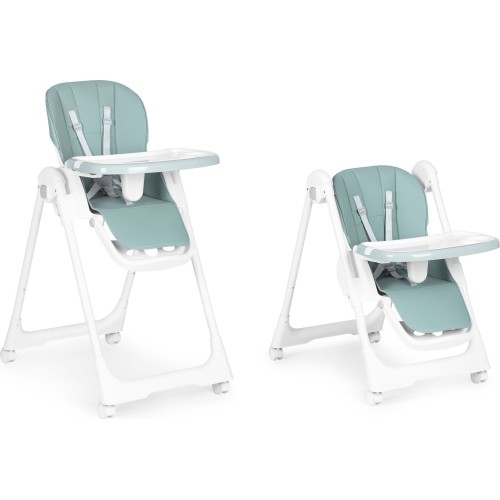 Krzesełko fotelik do karmienia regulacja wysokości ekoskóra pasy podwójna tacka