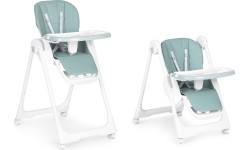 Krzesełko fotelik do karmienia regulacja wysokości ekoskóra pasy podwójna tacka