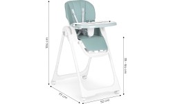 Krzesełko fotelik do karmienia regulacja wysokości ekoskóra pasy podwójna tacka