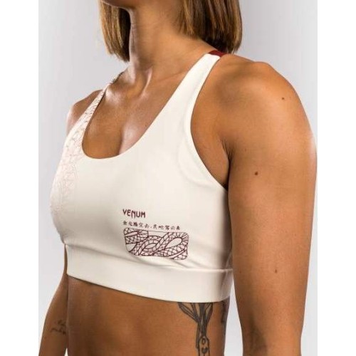 Damski biustonosz sportowy Venum Serpenti - kość słoniowa/burgund