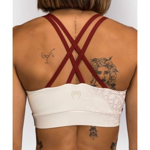 Damski biustonosz sportowy Venum Serpenti - kość słoniowa/burgund