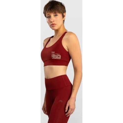 Damski biustonosz sportowy Venum Serpenti - bordowy/kość słoniowa