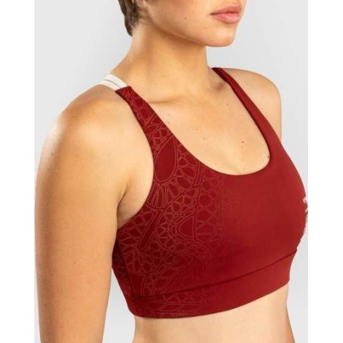 Damski biustonosz sportowy Venum Serpenti - bordowy/kość słoniowa