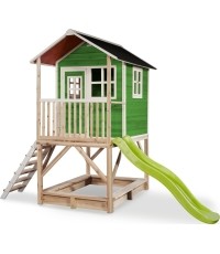 Drewniany domek do zabawy EXIT Loft 500 - zielony