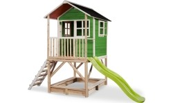 Drewniany domek do zabawy EXIT Loft 500 - zielony