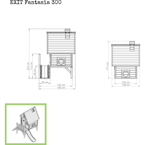 Drewniany domek do zabawy EXIT Fantasia 300 - czerwony