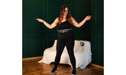 ZESTAW HULA HOOP PLUS SIZE HHW12 CZARNY Z OBCIĄŻNIKIEM HMS + WSPORNIK TALII BR163 CZERWONY