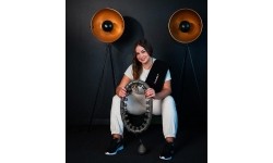 ZESTAW HULA HOOP PLUS SIZE HHW12 CZARNY Z OBCIĄŻNIKIEM HMS + WSPORNIK TALII BR163 CZERWONY