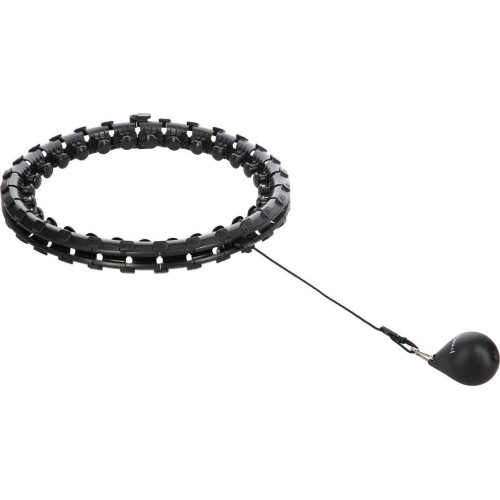 ZESTAW HULA HOOP PLUS SIZE HHW12 CZARNY Z OBCIĄŻNIKIEM HMS + WSPORNIK TALII BR163 CZERWONY