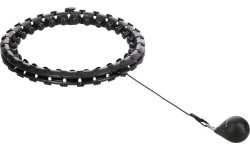 ZESTAW HULA HOOP PLUS SIZE HHW12 CZARNY Z OBCIĄŻNIKIEM HMS + WSPORNIK TALII BR163 CZERWONY