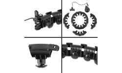 ZESTAW HULA HOOP PLUS SIZE HHW12 CZARNY Z OBCIĄŻNIKIEM HMS + WSPORNIK TALII BR163 CZERWONY