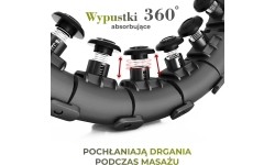 ZESTAW HULA HOOP PLUS SIZE HHW12 CZARNY Z OBCIĄŻNIKIEM HMS + WSPORNIK TALII BR163 CZERWONY