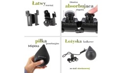 ZESTAW HULA HOOP PLUS SIZE HHW12 CZARNY Z OBCIĄŻNIKIEM HMS + WSPORNIK TALII BR163 CZERWONY