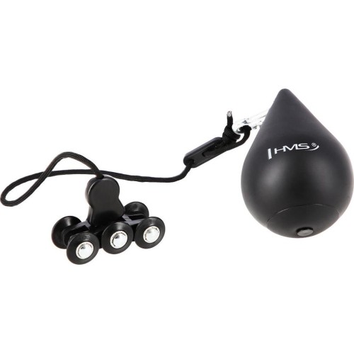 ZESTAW HULA HOOP PLUS SIZE HHW12 CZARNY Z OBCIĄŻNIKIEM HMS + WSPORNIK TALII BR163 CZERWONY