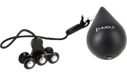 ZESTAW HULA HOOP PLUS SIZE HHW12 CZARNY Z OBCIĄŻNIKIEM HMS + WSPORNIK TALII BR163 CZERWONY