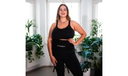 ZESTAW HULA HOOP PLUS SIZE HHW12 CZARNY Z OBCIĄŻNIKIEM HMS + WSPORNIK TALII BR163 CZERWONY