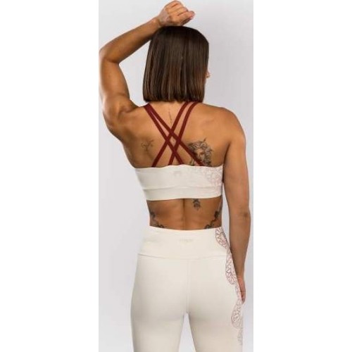 Damski biustonosz sportowy Venum Serpenti - kość słoniowa/burgund