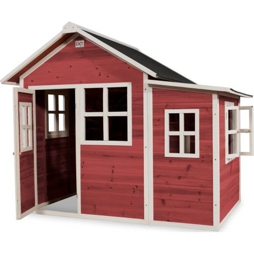 Drewniany domek do zabawy EXIT Loft 150 - czerwony