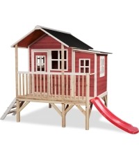 Drewniany domek do zabawy EXIT Loft 350 - czerwony