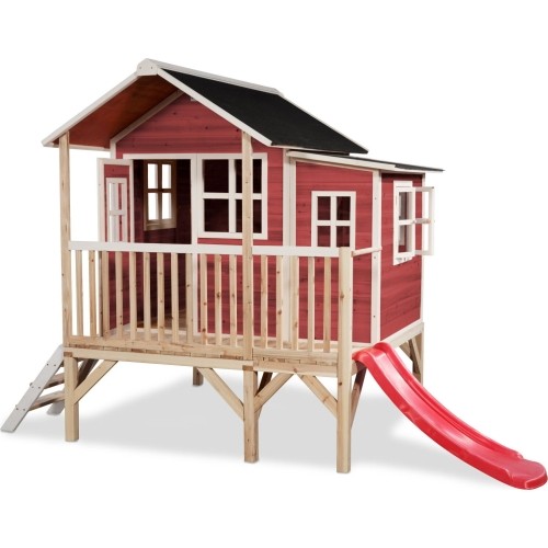 Drewniany domek do zabawy EXIT Loft 350 - czerwony