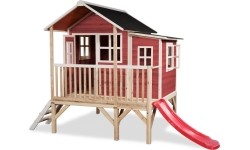 Drewniany domek do zabawy EXIT Loft 350 - czerwony