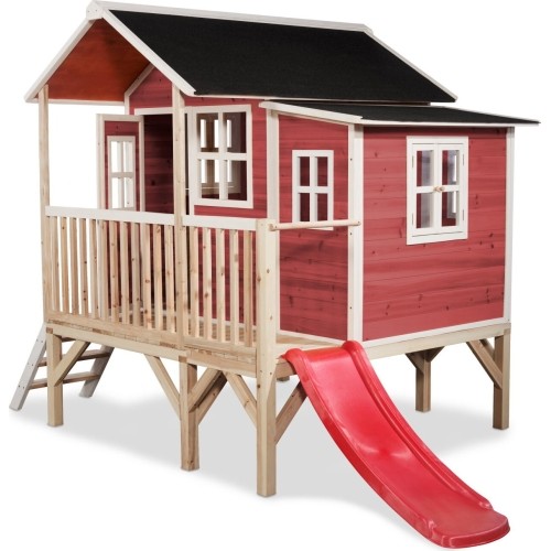 Drewniany domek do zabawy EXIT Loft 350 - czerwony