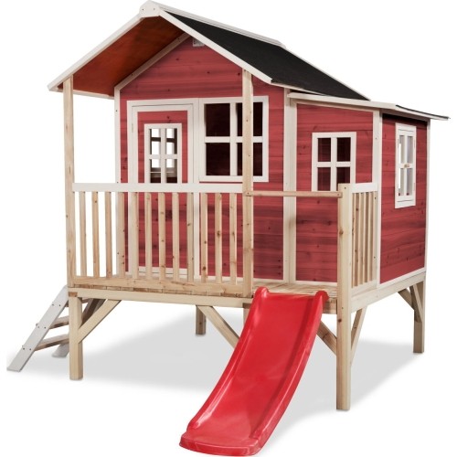 Drewniany domek do zabawy EXIT Loft 350 - czerwony
