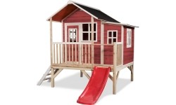 Drewniany domek do zabawy EXIT Loft 350 - czerwony
