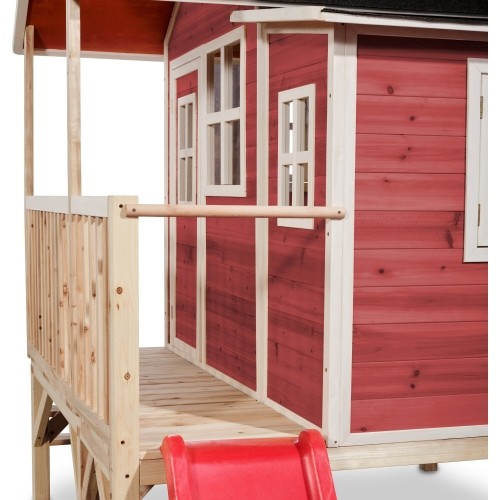 Drewniany domek do zabawy EXIT Loft 350 - czerwony