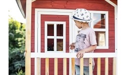 Drewniany domek do zabawy EXIT Loft 350 - czerwony