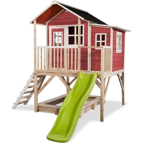Drewniany domek do zabawy EXIT Loft 550 - czerwony