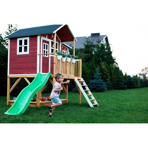 Drewniany domek do zabawy EXIT Loft 550 - czerwony