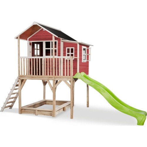 Drewniany domek do zabawy EXIT Loft 750 - czerwony
