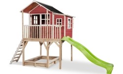 Drewniany domek do zabawy EXIT Loft 750 - czerwony