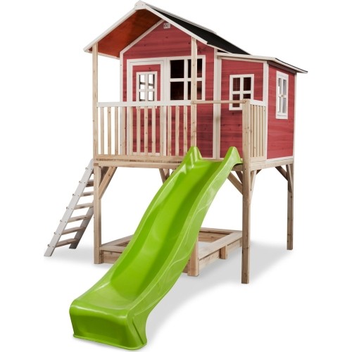 Drewniany domek do zabawy EXIT Loft 750 - czerwony