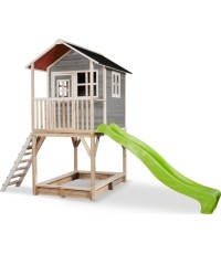 Drewniany domek do zabawy EXIT Loft 700 - szary