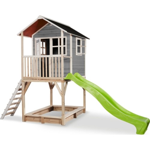 Drewniany domek do zabawy EXIT Loft 700 - szary
