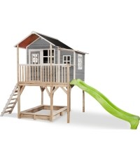 Drewniany domek do zabawy EXIT Loft 750 - szary