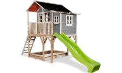 Drewniany domek do zabawy EXIT Loft 750 - szary