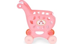 Wózek na zakupy sklepowy do supermarketu kuchni + 18 akcesoriów różowy