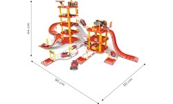 Duży garaż samochodowy straż pożarna 4 poziomy stacja benzynowa 100 elementów