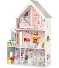 Wooden Dollhouse Eco Toys Powder Mansion