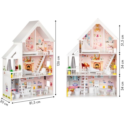 Wooden Dollhouse Eco Toys Powder Mansion