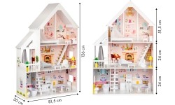 Wooden Dollhouse Eco Toys Powder Mansion
