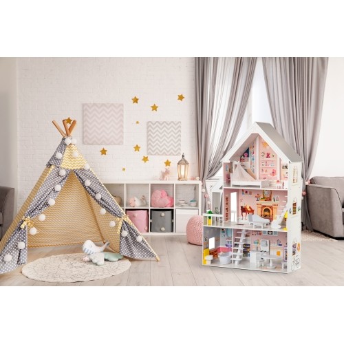 Wooden Dollhouse Eco Toys Powder Mansion