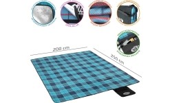 Koc piknikowy Nils Camp NC8002 Blue, 250x200 cm
