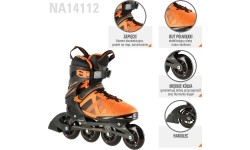 Czarno-pomarańczowe rolki NILS Extreme NA14112 - NA14112 BLACK-ORANGE IN-LINE SKATES NILS EXTREME