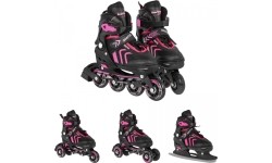 Łyżworolki, zestaw 4w1 29-33 różowy