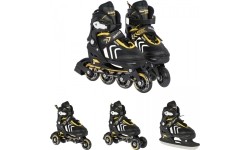 Łyżwy, zestaw 4w1 29-33 żółte